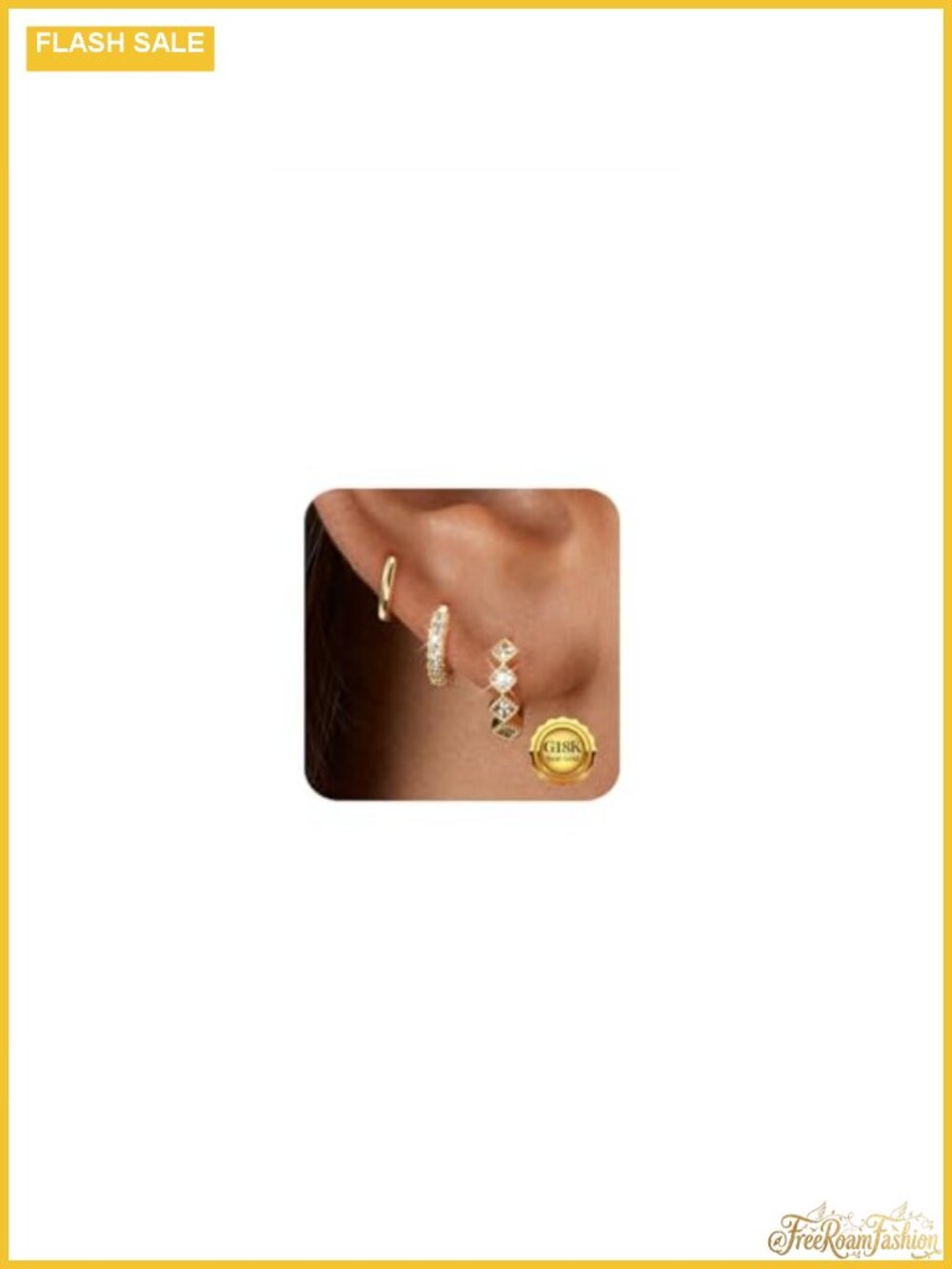 14K Gold Plated Chunky Huggie Hoop Earrings CZ Dangling Women